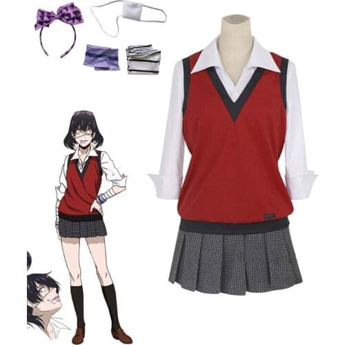 Kakegurui Ikishima Midari Cosplay JK Uniform Schoolgirl Anime School Suit Maid Costume For Women