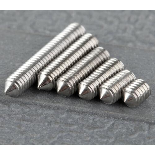 50Pcs Stainless Steel Grub Screws Cone Point Allen Head Hex Socket Set Screw Nuts Bolts Fasteners M3 *4mm/6mm/8mm/10mm/12mm/16mm