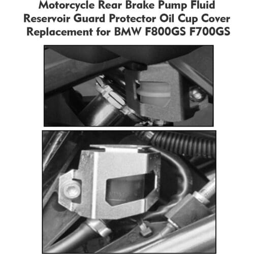 Motorcycle Rear Brake Pump Fluid Reservoir Guard Protector Oil Cup Cover Accessories Fit for BMW F800GS F700GS (Black)