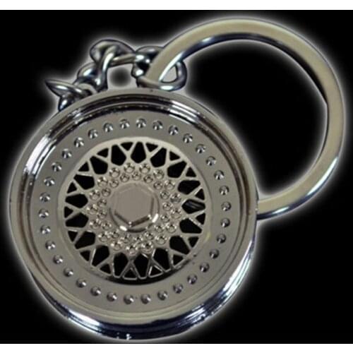 Silver Metal Latinum BBS RS Style RIM Keychain Key Ring Chain For Car Truck SUV 1PC