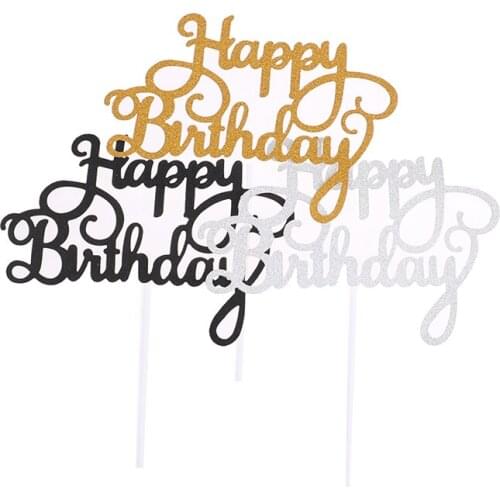 10pc Happy Birthday Cake Topper Gittler Happy Birthday Cake Topper Bling Sparkle Decoration Sign Girl`s Birthday Dessert Decor