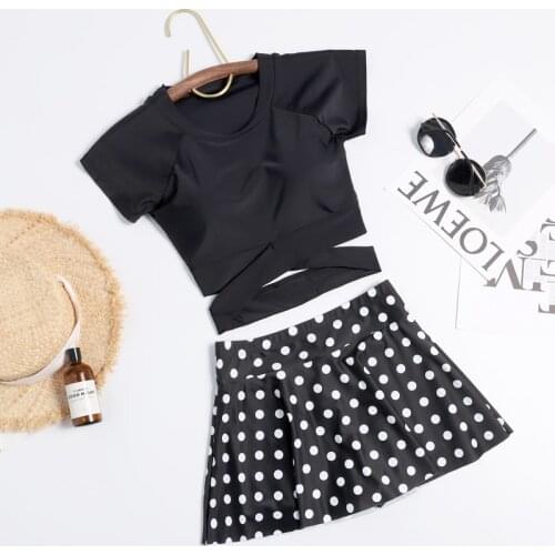 2019 Korean SexySwimwear Tankini Swimsuits Women Two Pieces Skirt Underwear Push Up Beach Swimsuit Female Cute Bathing Suit