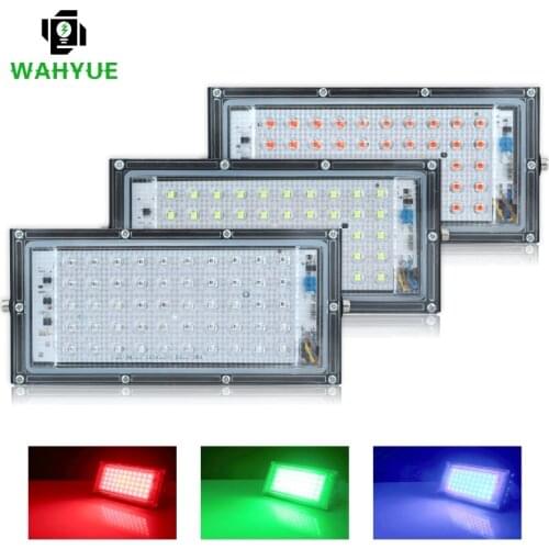 50W LED RGB Flood Light Lamp AC 220V Outdoor Floodlight IP65 Waterproof Reflector Led Spotlight Red Green Blue Garden Lighting