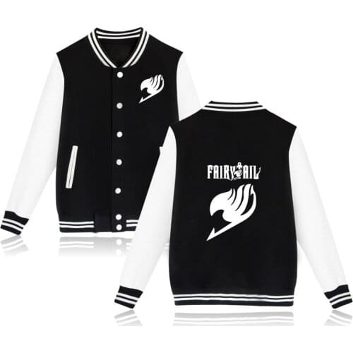 Fairy Tail streetwear Baseball Jacket plus size tops outwear Sweatshirt anime long sleeve coat men women coats and jackets