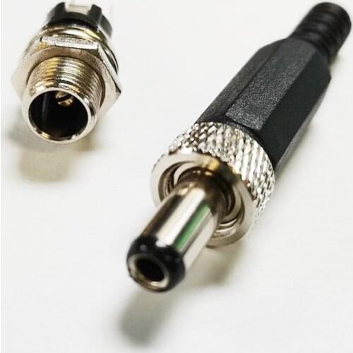 Lockable 5.5x2.5mm DC Power male Plug + Socket Female Panel Mount Connector/Free shipping/20Sets