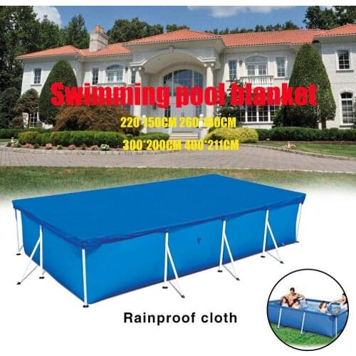 Swimming Pool Cover Cloth Mat Cover Garden Swimming Pool Cover Rainproof Dust Cover 220x150CM/260x170CM/300x200CM/400x210CM