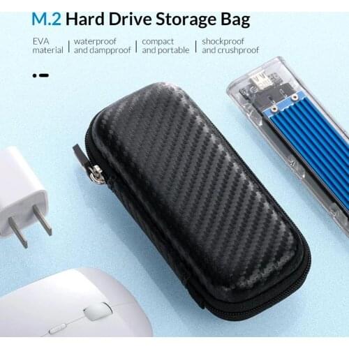 ORICO M.2 Hard Disk Case EVA Portable HDD Storage Protection Bag for External M.2 Hard Drive/Earphone/Data Line HDD Case Black