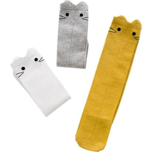 Baby cotton long tube childrens socks 0-1-3-year-old babys three-dimensional loose mouth knee socks
