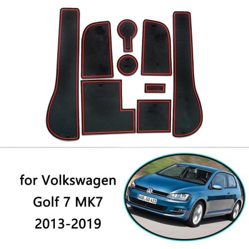 For VW Volkswagen Golf 7 MK7 5G 2013~2019 Rubber Anti-slip Mat Door Groove Cup Pad Phone Cushion Gate Coaster Slot Accessories