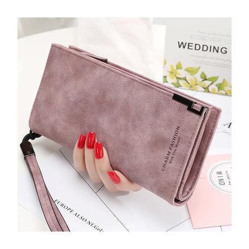 Women Matte Handbag Wallet Female Long Japan Korea Zipper Buckle Simple Student Coin Purse Girl Phone Bag