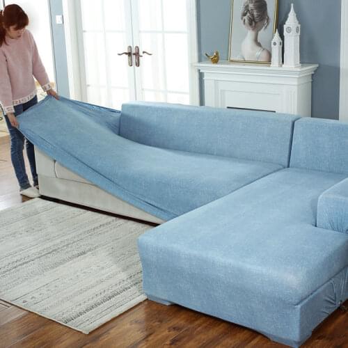 Stretch Slipcover Sectional Elastic Stretch Sofa Cover for Living Room Couch Cover L-shape Armchair Cover 1/2/3/4-seater F8641