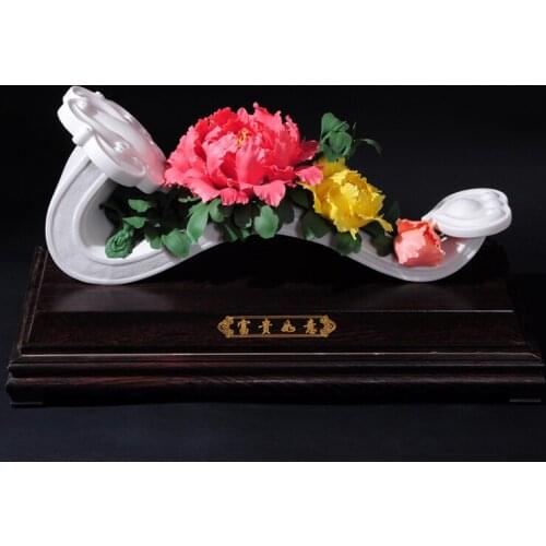 The best wealth handmade art collection of Luoyang red peony flower blue large flower ornaments to move to a new home