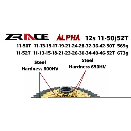 ZRACE Alpha 12s Lightweight Bicycle Cassette 12 Speed MTB bike freewheel 11-50T 52T for M9100 / XX1 X01 GX NX Eagle Flywheel
