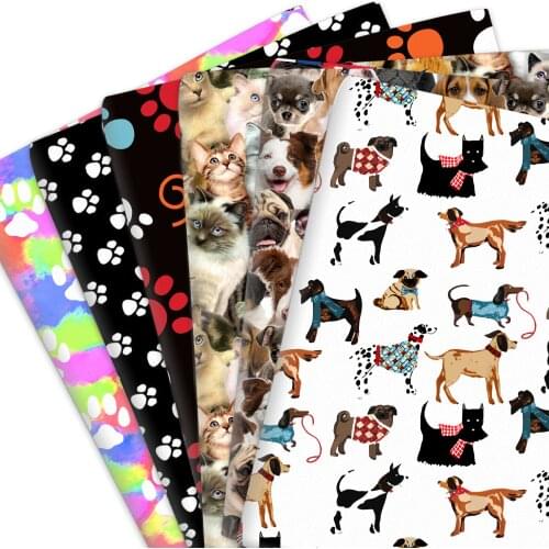 Dog Cat Animal Pure 100% Cotton Fabric Patchwork For Quilt Tissue Kids Home Textile Sewing Doll Dress Curtain 50*45cm
