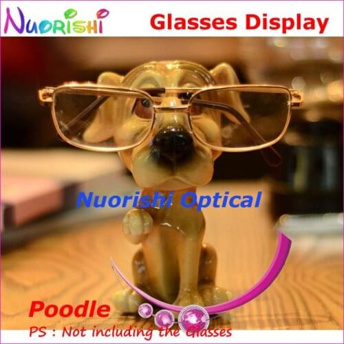 Store Household Car Decoration Lovely Poodle Dog Eyeglass Sunglasses Glasses Display Stands Holder CK19 Free Shipping