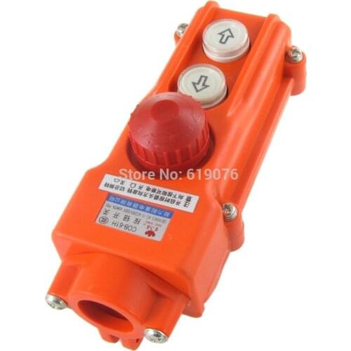 Rainproof Hoist Crane Pushbutton Switch Up Down w Emergency Stop 250V 5A 500V 2A