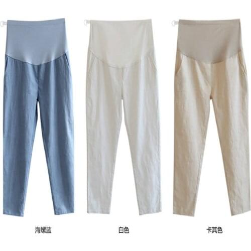 2020 Summer New Cotton Clothes For Pregnant Women Pregnancy Clothes Nine-point Maternity Pants For Pregnant Women Pregnant Pants