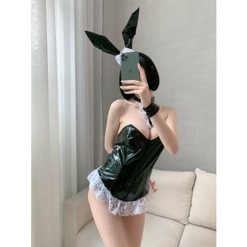Sexy Cute Bunny Girl Faux Leather Material Rabbit Woman Set Good Quality Can Wear Out To Comic Show Kawaii Cosplay Bunny Costume