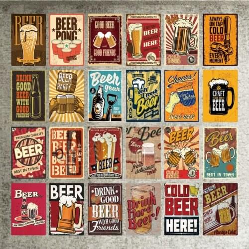 Beer Metal Tin Sign Funny Metal Poster Plaque Metal Vintage Wall Decor Bar Pub Club Man Cave Decorative Plate