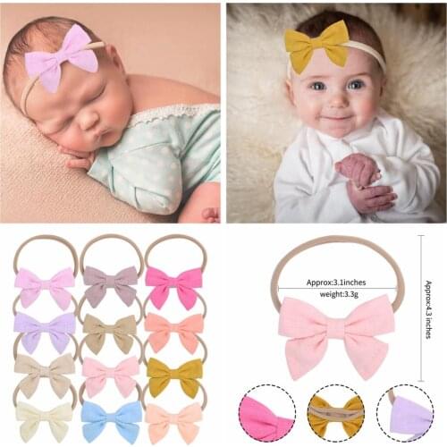 1pc Multicolor Elastic Hair Bands headband with Hair Bows for Baby Girls Handmade Hair Rope with Nylon Headwear Hair Accessories