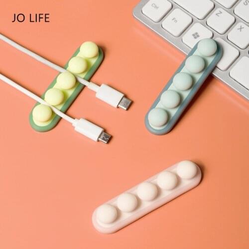 JO LIFE Self-Adhesive Cable Clip Mouse Headphone Wire Cable Fixing Organizer Charger Line Sticky Clamp Desktop Storage Holder