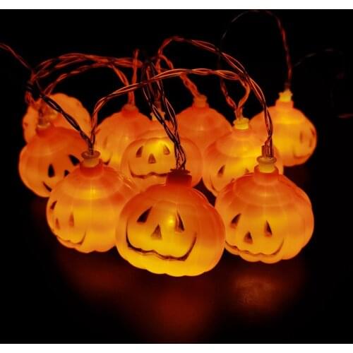 1.5m 10LED Halloween Pumpkin Ghost Bat Led String Fairy Light Halloween Decoration Haunted House Bar Party Garden Garland Light