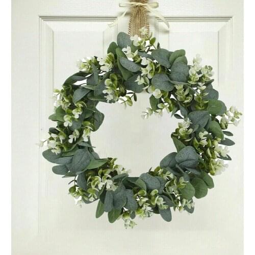 Eucalyptus Wreath Artificial Plants Background Wall Window Decorative Wedding Party Supplies Gifts Diy Christmas Home Decoration