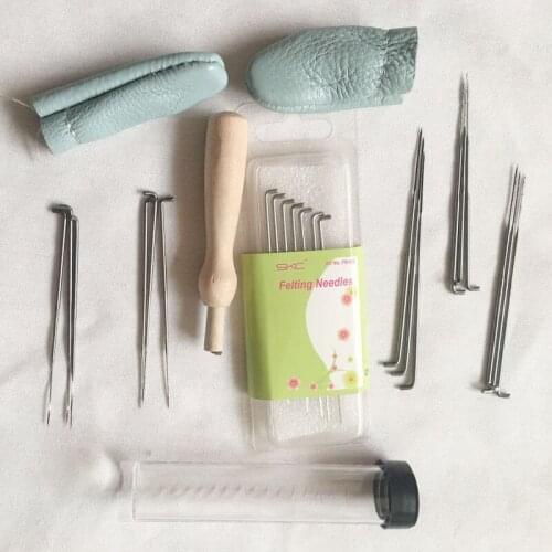 WFPFBEC wolvilt DIY wool for needle felting wool roving fiber tools kit handle FELTING NEEDLE with 7 needles crafa naaldvilten