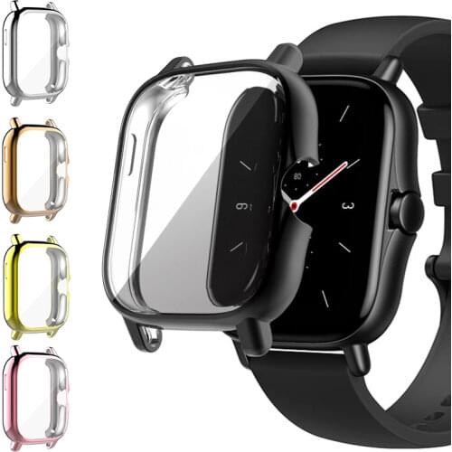 Plating Soft TPU Protective Case Cover For Huami Amazfit GTS 2 GTS2 GTS 2e Smart Watch Frame Bumper Protector Shell