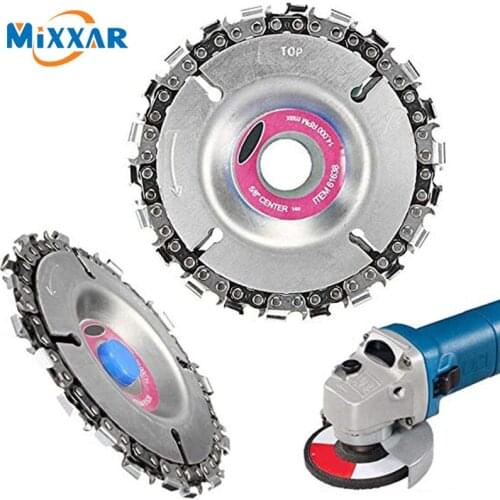 ZK20 4/5 Inch Tooth Grinder Disc Fine Chain Saw 4 Inch Angle Carving Culpting Wood Grinder Chain Disc For 100/115 Angle Grinder