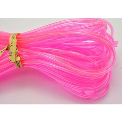 10 Meter Transparent Pink 2mm Hollow Rubber Tubing Jewelry Cord Cover Memory Wire