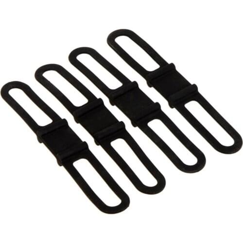4pcs black bicycle high-strength silicone strap Flexible Bike Mount for Mobile Flashlight Computer