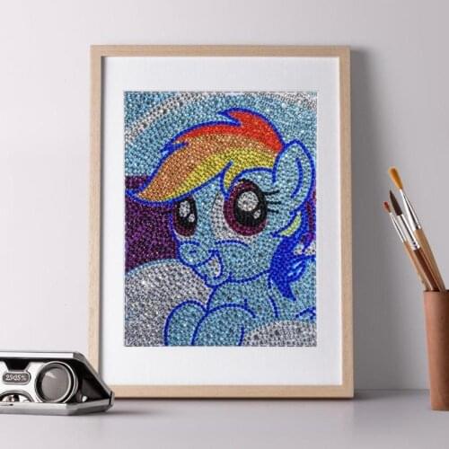 5D DIY Full Drill Special Shaped Diamond Painting Blue Horse Cross Stitch Embroidery Rhinestone Picture Home Wall Decor