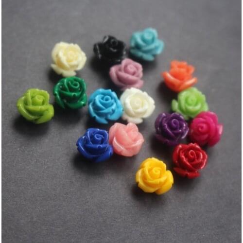 20pcs/Lot 10mm Artificial Coral Rose Beads Multi- Color Cabochon Loose Beads for Jewelry making DIY accessoires