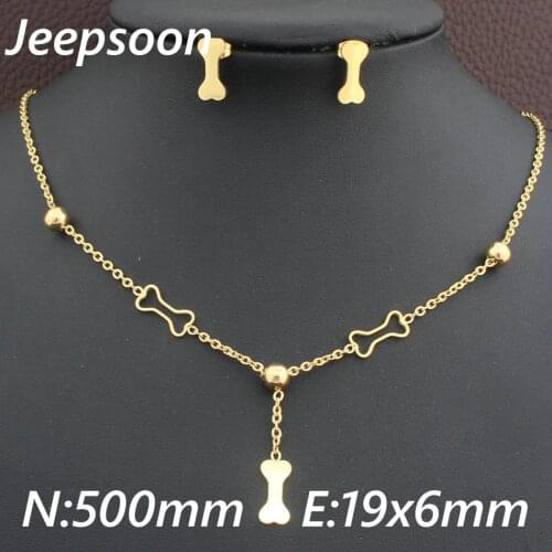 New Fashion Pattern Stainless Steel Jewelry Gold Color pendant Chain Necklace and earring sets For Women Wholesale SGGICVBD