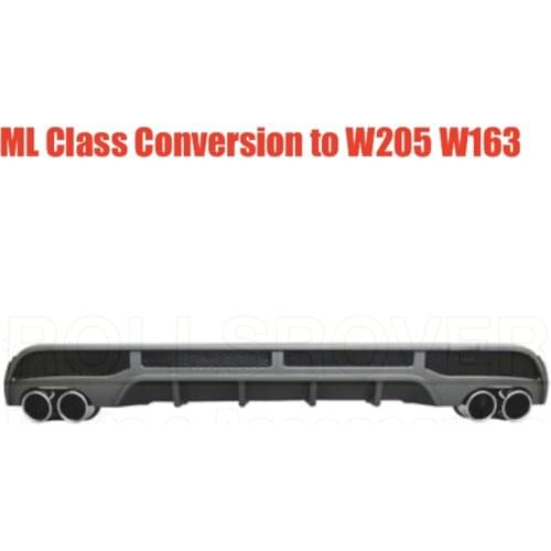 ROLLSROVER Rear Diffuser Double Exhaust Tips Cover Kits For Mercedes Benz ML Class Conversion W205 W163 Kits