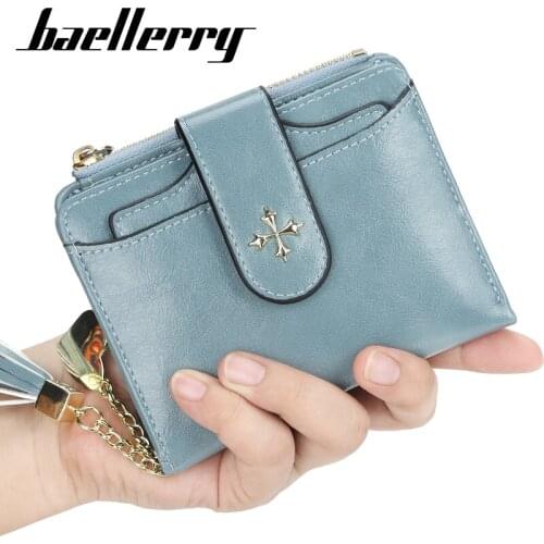 Baellerry Wallets Women Short Zipper Coin PU Leather Purse Tassel Design Clutch Wallet Female Money Bag Credit Card Holder