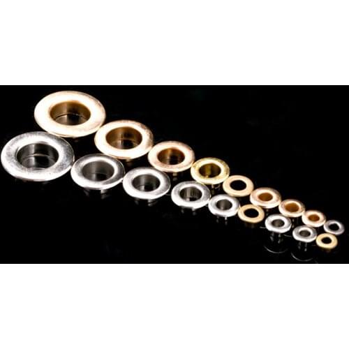 100pcs 3.5/4/4.5/5/6mm Brass Eyelets Flat Antirust with Washer Leather Craft Clothing Repair Grommet