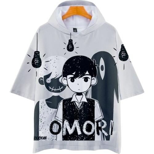 Omori 3D Prints Hooded T-shirts Women/Men Fashion Summer Short Sleeve Tshirt Hot Sale Streetwear Clothes