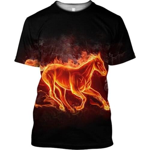 CLOOCL Flame Horse Men T-shirts Animal Series 3D Print Men Clothing Unisex Tops Casual Short Sleeve Harajuku T Shirts