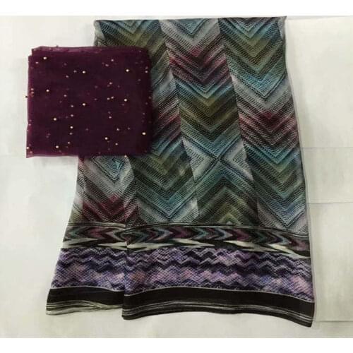 LX!(5+2 Yards/set ) African soft silk fabric for garment neat embroidery on the material with swiss voile lace tissu! F33013