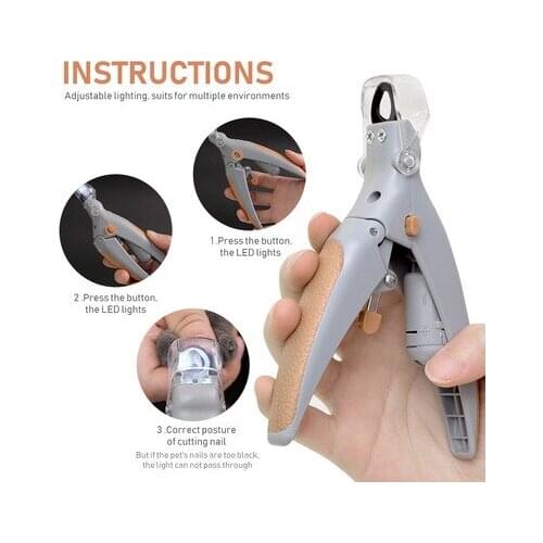 New Pet Dog Cutter Cat and Dog Nail Clipper Cutting Machine Beauty Scissors Animal Cat Locks Pet LED Light Nail Trimmer