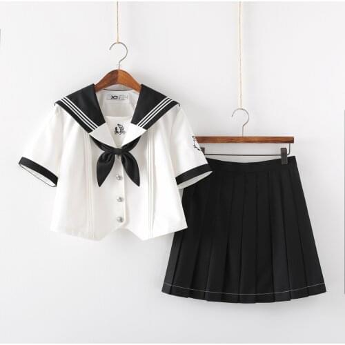 New School Uniforms Design For Teenage Girls Students Jk Japanese Sailor Uniform Anime Cosplay Costume Shirt Pleated Skirt Sets