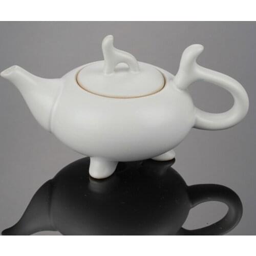 2017 New style Ru kiln teapot Ru porcelain opened three feet teapot Kung Fu tea set
