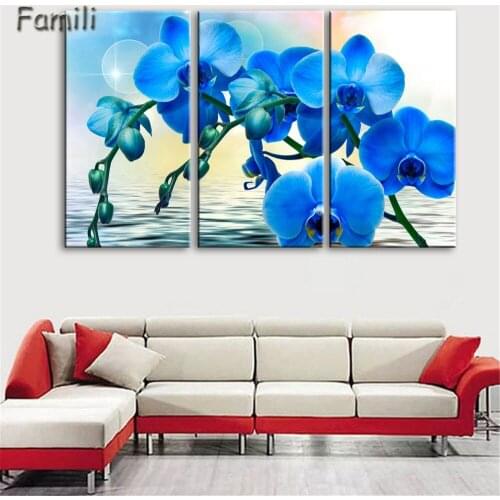 Print poster canvas Wall Art orchids Decoration art oil painting Modular pictures on the wall sitting room cuadros(no frame)3pcs