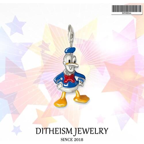 Duck Doll Charms Pendant,2018 Jewelry 925 Sterling Silver Cute Gift For Women Girls Fit Bracelet Necklace Bag