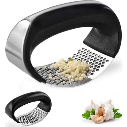 1pcs Stainless Steel Garlic Presses Manual Garlic Mincer Chopping Garlic Tools Curve Fruit Vegetable Tools Kitchen Gadgets