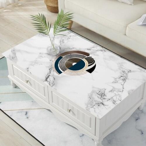 Nordic Marble Rectangular Coffee Table Mat Waterproof oilproof heat-resistant tablecloth custom party table deco protector cover