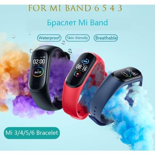 Bracelet For Xiaomi Mi Band 4 strap Mi Band 6 Mi band 5 silicone SmartWatch Replacement Wristband Correa for mi band 6 5 4 3