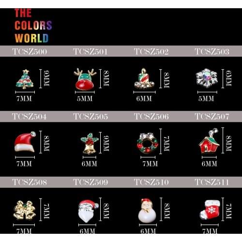 TCST-004 Christmas Nail Art Decoration Alloy Rhinestones 3D Nail Jewelry Charms Nail Art Decoration Christmas Handwork DIY